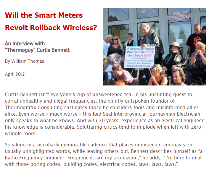'Will the Smart Meters Revolt Rollback Wireless?' An Interview with “Thermoguy” Curtis Bennett  By William Thomas